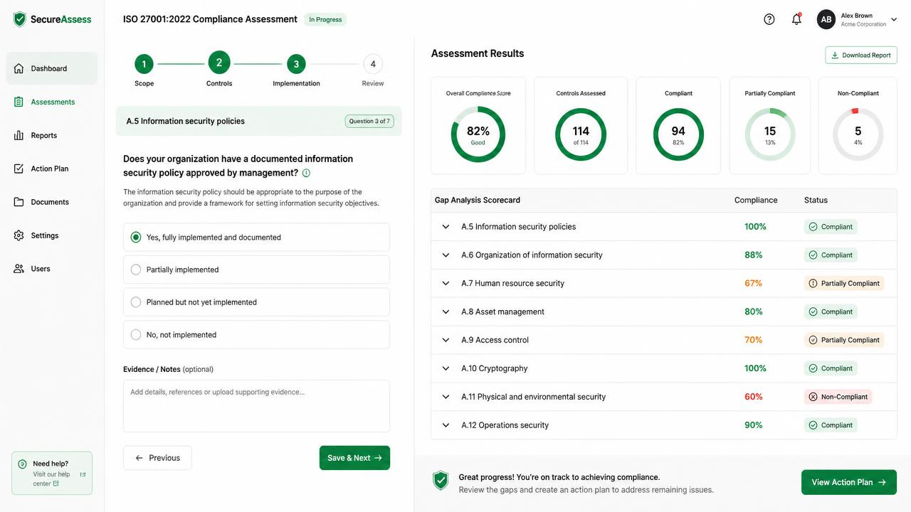 EHS Qualify Me compliance assessment with gap analysis scorecard